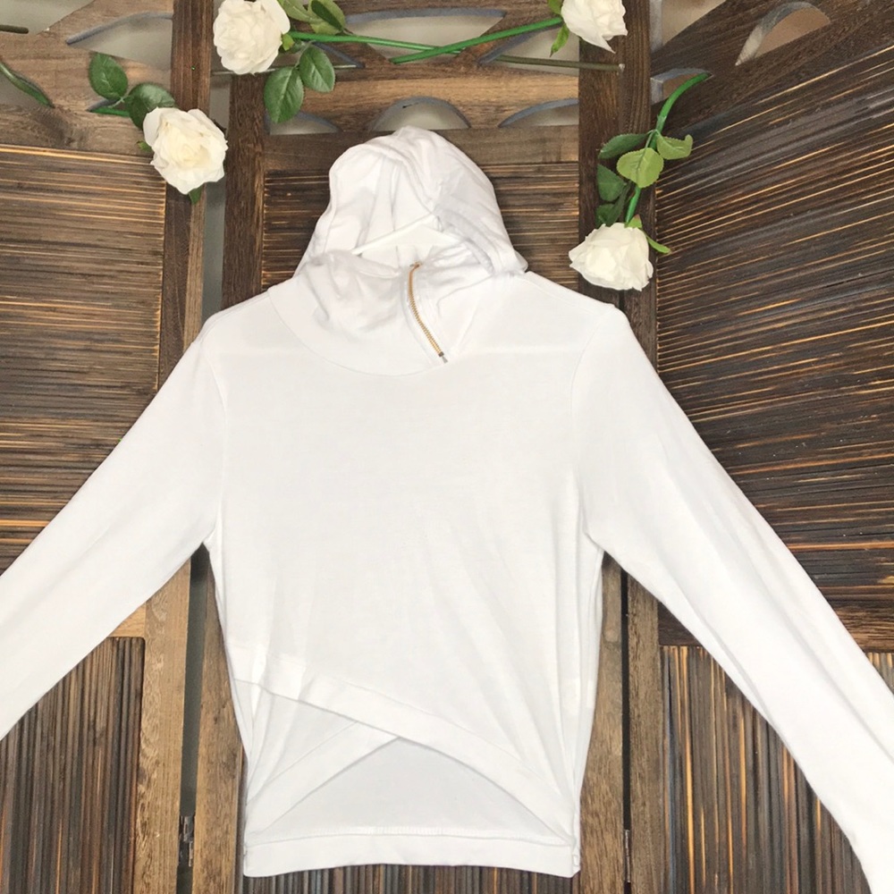White zip up hoodie
